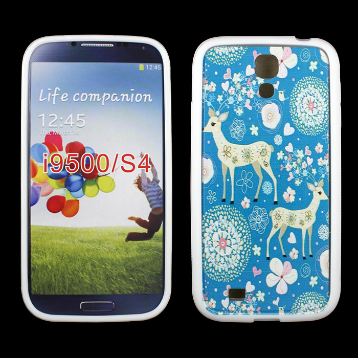 Samsung Galaxy S4 FLOWER Deer Design Gummy Case